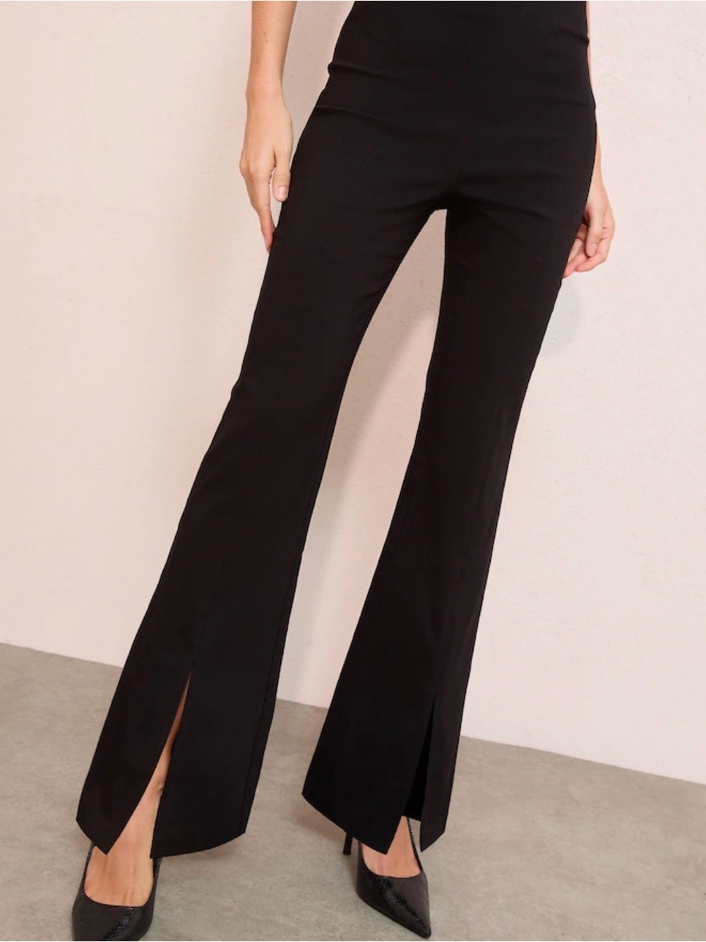 Anna & Ava Black Stretch Pants with Flared Hem